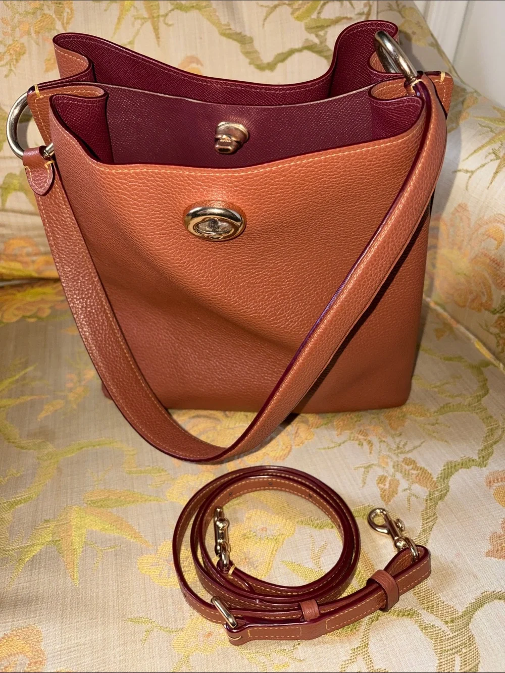 Coach Pebbled Leather Shoulder Bag with Crossbody strap